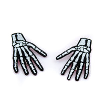 Load image into Gallery viewer, Skeleton Hand Hair Clips: White