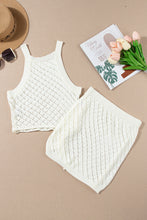 Load image into Gallery viewer, Openwork Sleeveless Top and Drawstring Skirt Cover Up Set