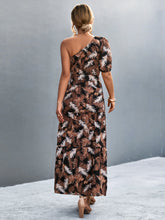 Load image into Gallery viewer, Printed Tie Waist One Shoulder Maxi Dress