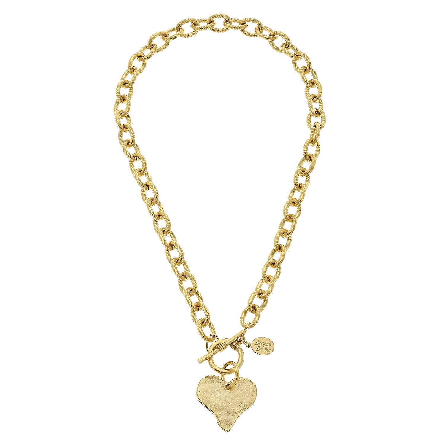 Susan Shaw 16" Handcast Heart Toggle Necklace