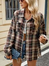 Load image into Gallery viewer, Plaid Collared Neck Long Sleeve Shirt