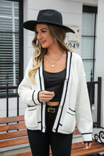 Load image into Gallery viewer, Waffle Knit V-Neck Cardigan with Pocket