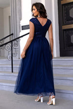 Load image into Gallery viewer, Sequin V-Neck Mesh Maxi Dress