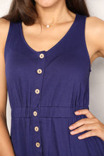 Load image into Gallery viewer, Double Take Button Front Empire Waist Sleeveless Slit Magic Dress