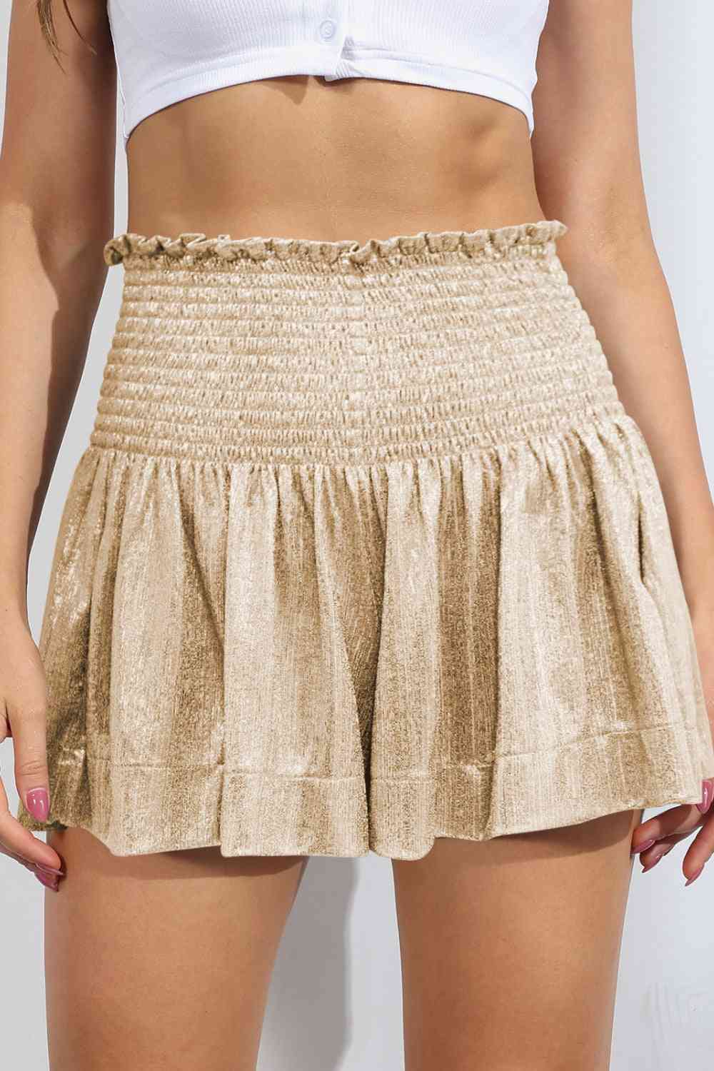 *SALE* Glitter Smocked High-Waist Shorts