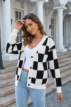 Load image into Gallery viewer, Button-Up V-Neck Dropped Shoulder Cardigan