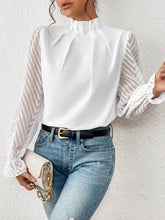 Load image into Gallery viewer, Mock Neck Flounce Sleeve Blouse