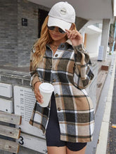 Load image into Gallery viewer, Plaid Buttoned Collared Neck Shirt