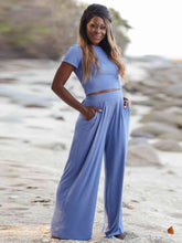 Load image into Gallery viewer, Short Sleeve T-Shirt and Wide Leg Pants Set