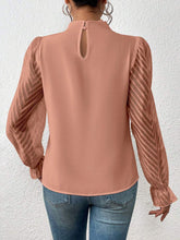 Load image into Gallery viewer, Mock Neck Flounce Sleeve Blouse