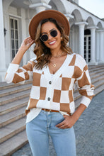Load image into Gallery viewer, Button-Up V-Neck Dropped Shoulder Cardigan