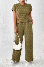 Load image into Gallery viewer, Short Sleeve Top and Pocketed Pants Lounge Set