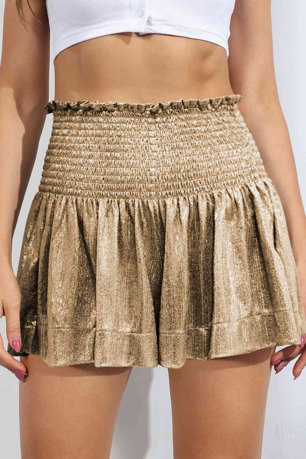 *SALE* Glitter Smocked High-Waist Shorts