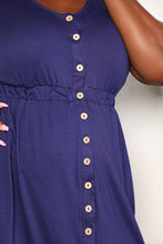 Load image into Gallery viewer, Double Take Button Front Empire Waist Sleeveless Slit Magic Dress