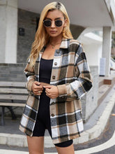Load image into Gallery viewer, Plaid Buttoned Collared Neck Shirt
