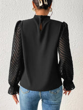 Load image into Gallery viewer, Mock Neck Flounce Sleeve Blouse