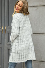 Load image into Gallery viewer, Plaid Fringe Trim Open Front Longline Cardigan