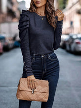 Load image into Gallery viewer, Decorative Button Puff Sleeve T-Shirt