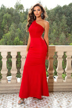 Load image into Gallery viewer, One-Shoulder Sleeveless Maxi Dress