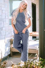 Load image into Gallery viewer, Short Sleeve Top and Pocketed Pants Lounge Set