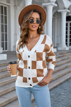 Load image into Gallery viewer, Button-Up V-Neck Dropped Shoulder Cardigan
