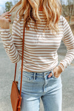 Load image into Gallery viewer, Double Take Striped Mock Neck Long Sleeve Top