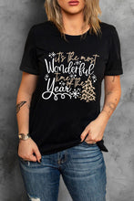 Load image into Gallery viewer, Slogan Graphic Round Neck T-Shirt
