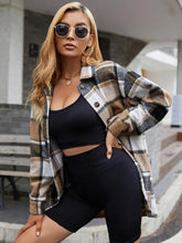 Load image into Gallery viewer, Plaid Buttoned Collared Neck Shirt
