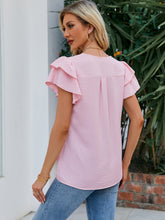 Load image into Gallery viewer, V-Neck Flounce Sleeve Blouse