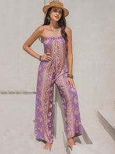 Load image into Gallery viewer, Tied Printed Tube Wide Leg Jumpsuit