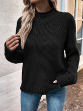 Load image into Gallery viewer, Roll Hem Drop Shoulder Sweater