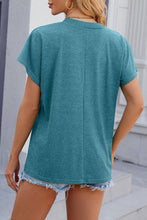 Load image into Gallery viewer, V-neck short sleeve overfit basic white t-shirt tee top: Navy / M