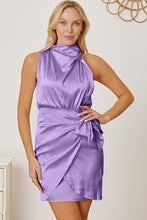 Load image into Gallery viewer, Tied Sleeveless Mini Wrap Dress