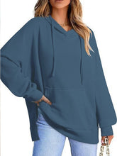 Load image into Gallery viewer, Drawstring Slit Long Sleeve Hoodie