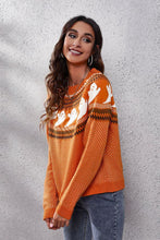 Load image into Gallery viewer, Ghost Pattern Round Neck Long Sleeve Sweater