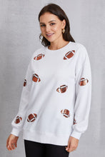 Load image into Gallery viewer, Football Sequin Patch Long Sleeve Sweatshirt