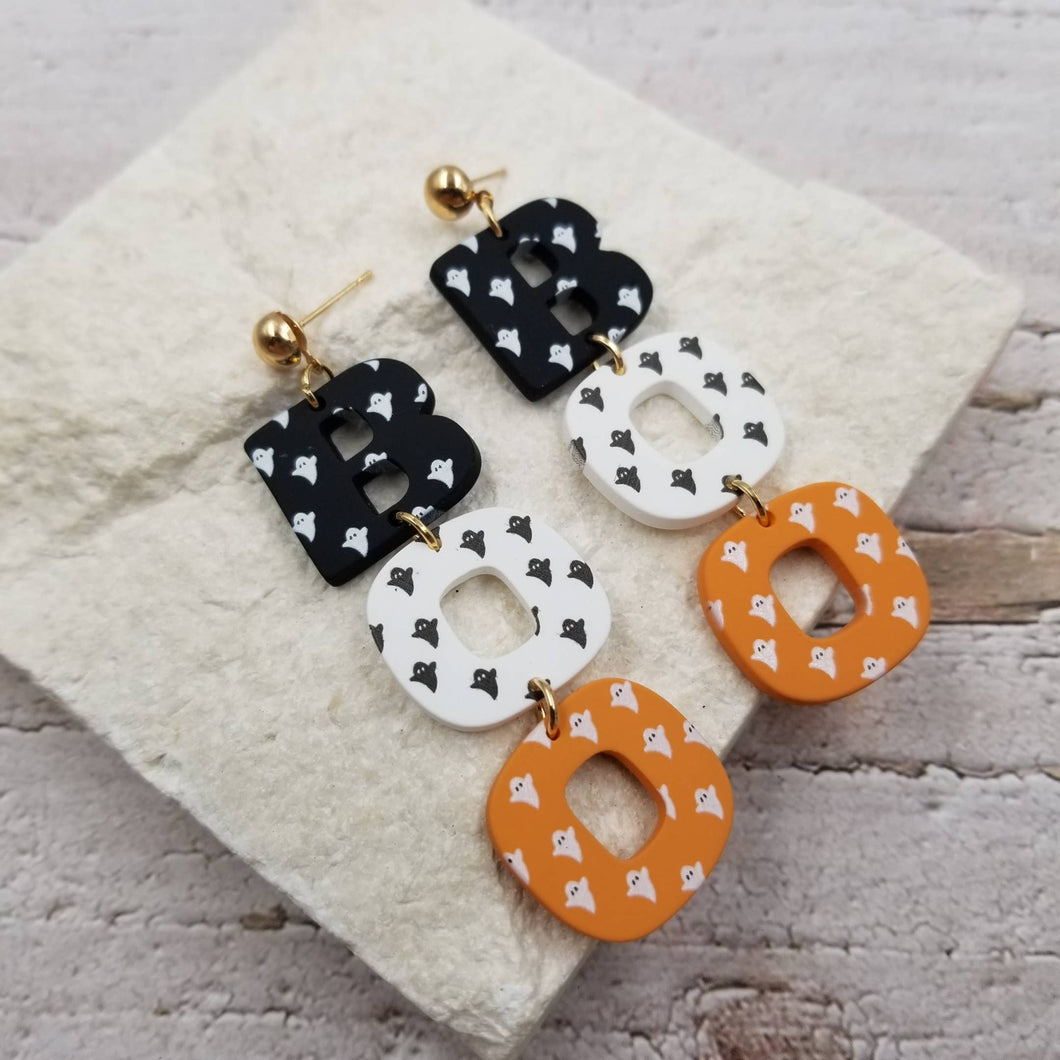 Halloween BOO Ghost Earrings