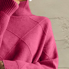 Load image into Gallery viewer, Geometric Turtleneck Long Sleeve Sweater