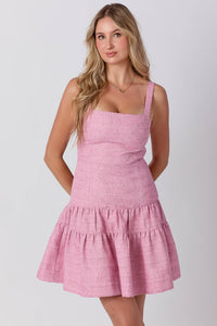 Tweed Tiered Sleeveless Mini Dress