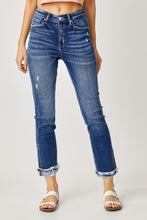 Load image into Gallery viewer, Risen Full Size High-Rise Frayed Cuffed Straight Jeans