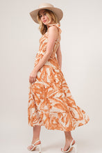 Load image into Gallery viewer, And The Why Tie Shoulder Smocked Midi Tiered Dress