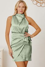 Load image into Gallery viewer, Tied Sleeveless Mini Wrap Dress