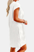 Load image into Gallery viewer, Textured Round Neck Cap Sleeve Dress