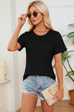 Load image into Gallery viewer, Ruched Round Neck Short Sleeve T-Shirt