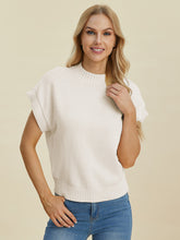 Load image into Gallery viewer, Double Take Full Size Mock Neck Short Sleeve Sweater