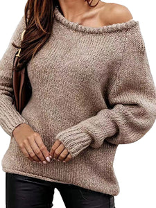 One Shoulder Long Sleeve Sweater