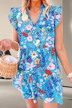 Load image into Gallery viewer, Tiered Floral Cap Sleeve Dress