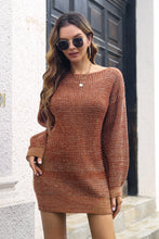 Load image into Gallery viewer, Drop Shoulder Long Sleeve Sweater Mini Dress