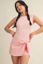 Load image into Gallery viewer, Gingham Print Sleeveless Wrap Tie Front Dress