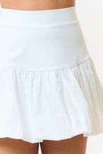 Load image into Gallery viewer, BK22766 STRETCH FLARE BUBBLE MINI SKIRT: OFF WHITE / L
